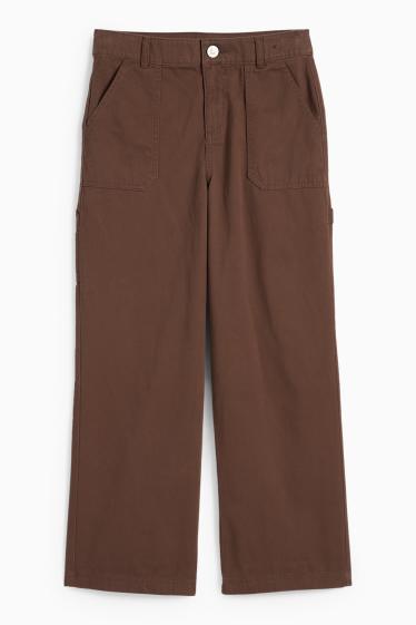 Kinder Mädchen - Stoffhose - dunkelbraun