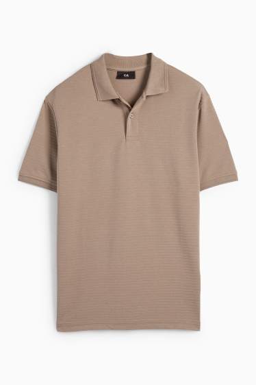 Pánské - Polokošile - žebrovaná - taupe