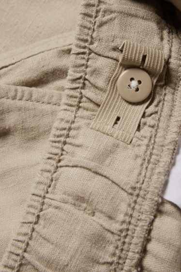 Kinder Jungen - Cargohose - Leinen-Mix - hellbeige