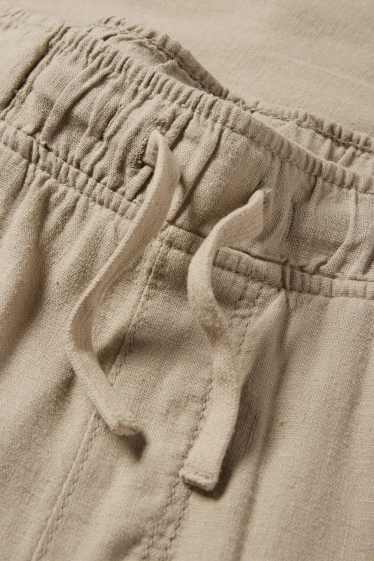 Kinder Jungen - Cargohose - Leinen-Mix - hellbeige