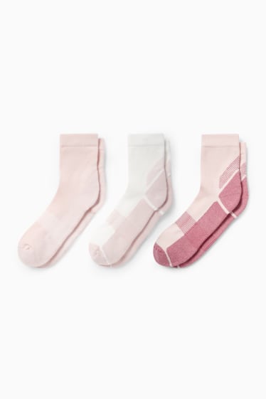 Dames - Set van 3 paar - sokken - roze