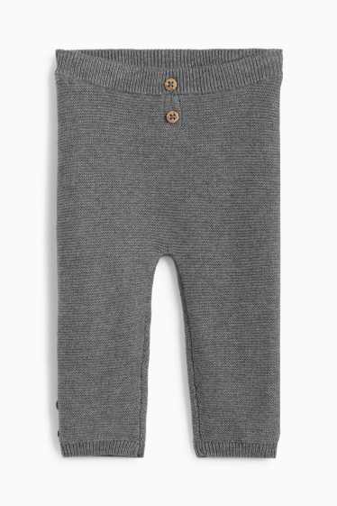 Unisex - Outfit pro miminka - žebrovaný - 2dílný - tmavošedá