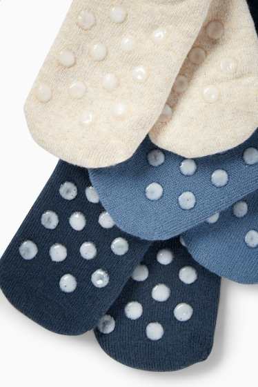 Baby: jongens - Set van 3 paar - dinosaurus - sokken met motief - blauw / beige