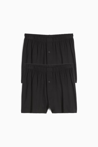 Hommes - Lot de 2 - caleçons - jersey - noir