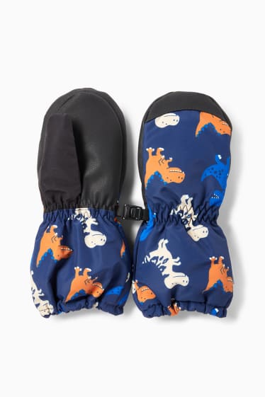 Children Boys - Dinosaur - ski gloves - dark blue