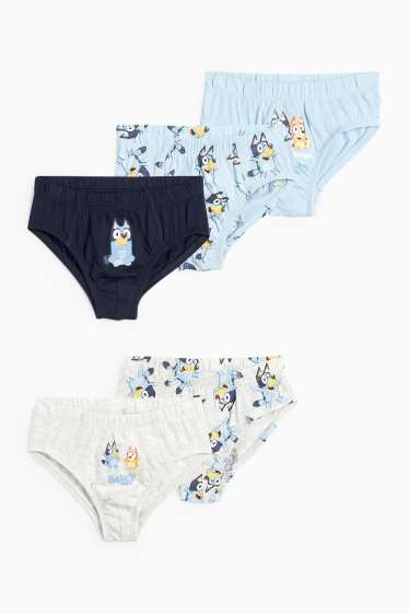 Kinder Buben - Multipack 5er - Bluey - Slip - hellblau