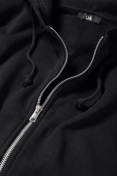 Damen - Sweatjacke mit Kapuze - schwarz