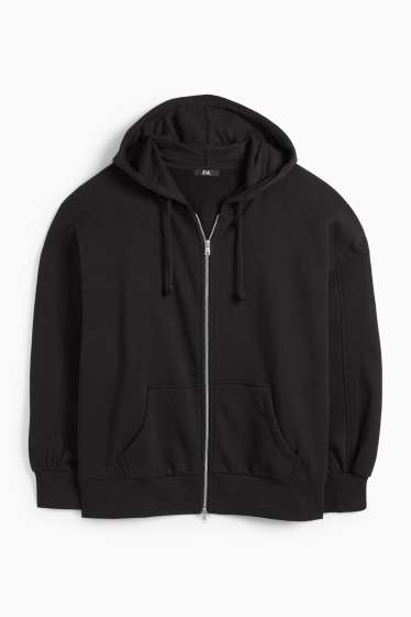 Damen - Sweatjacke mit Kapuze - schwarz