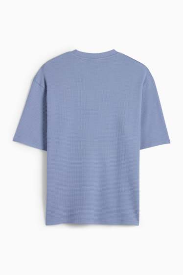 Herren - T-Shirt - Oversized - strukturiert - hellblau