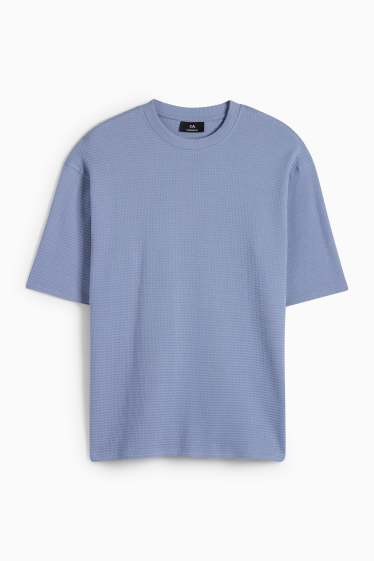 Herren - T-Shirt - Oversized - strukturiert - hellblau