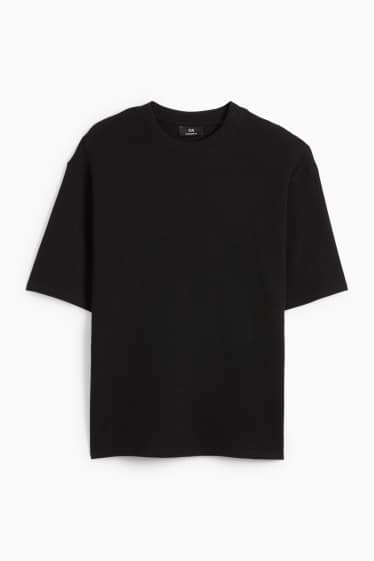 Herren - T-Shirt - Oversized - strukturiert - schwarz