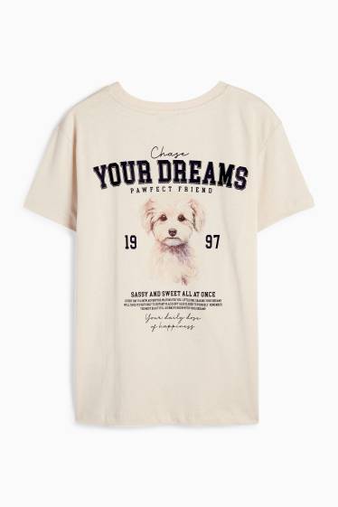 Damen - T-Shirt - Oversized - hellbeige