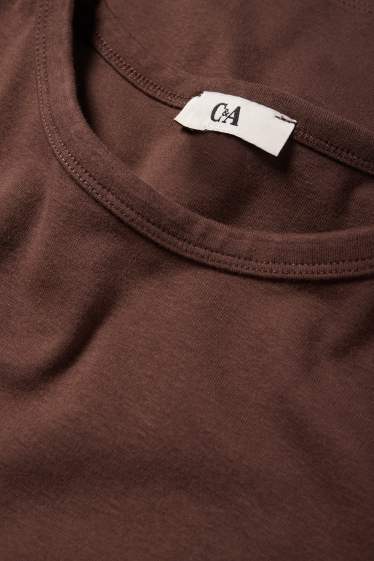 Damen - T-Shirt - Slim Fit - braun