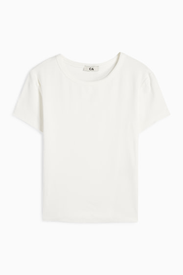 Damen - T-Shirt - Slim Fit - weiss