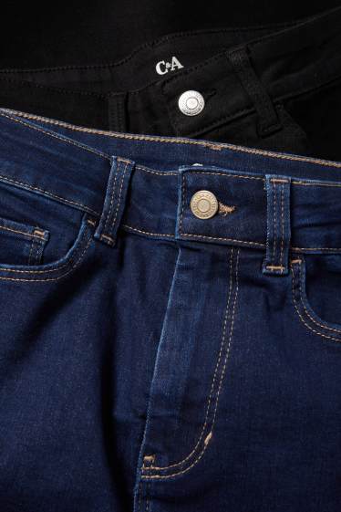 Femmes - Lot de 2 - jegging jean - high waist - bleu  / noir