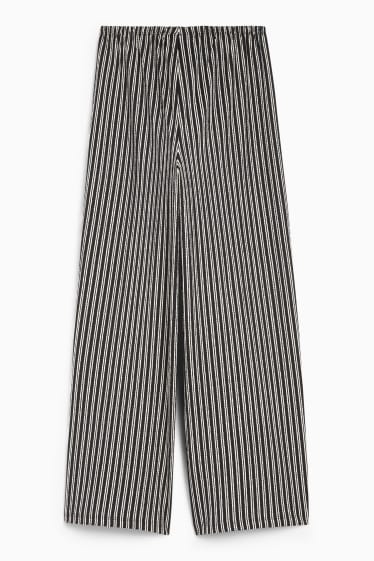 Kinder Mädchen - Jersey-Hose - Palazzo - gestreift - strukturiert - schwarz / weiss