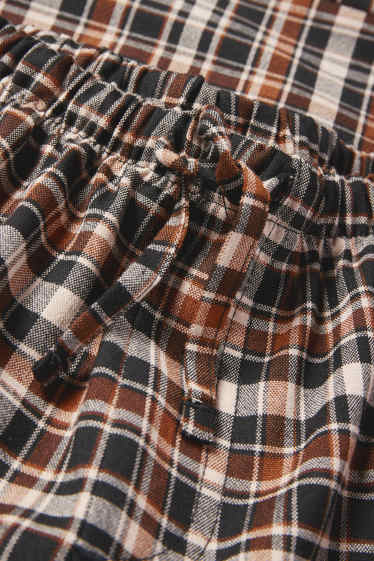 Copii - Fete - Pantaloni de stofă - în carouri - maro