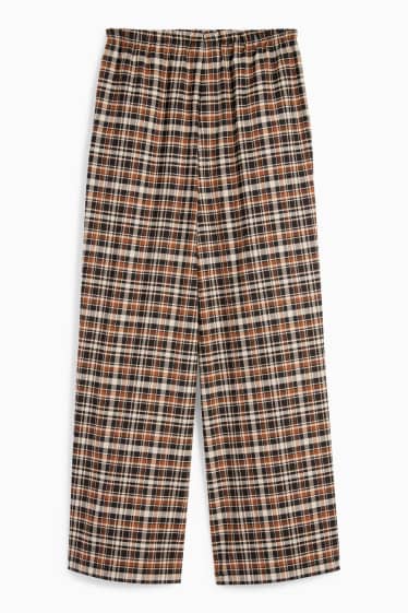 Copii - Fete - Pantaloni de stofă - în carouri - maro