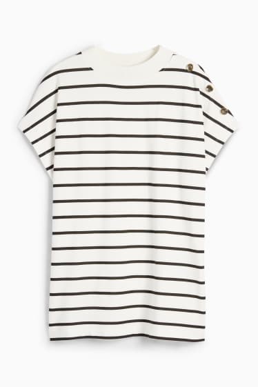 Dona - Samarreta de mànigues curtes - regular fit - de ratlles - blanc