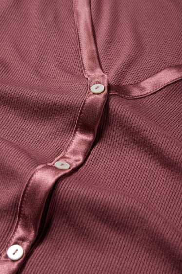 Damen - Strickjacke - dunkelrosa