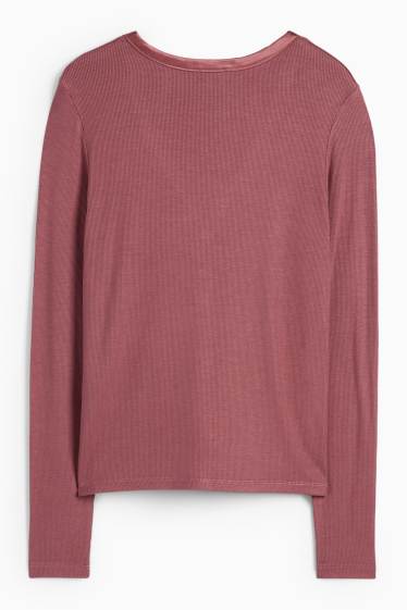 Damen - Strickjacke - dunkelrosa