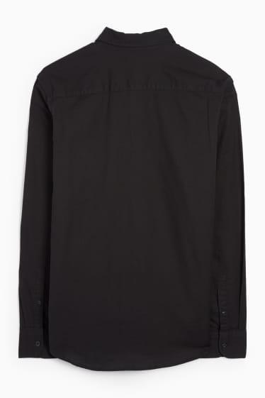 Herren - Hemd - Regular Fit - Button-down - schwarz