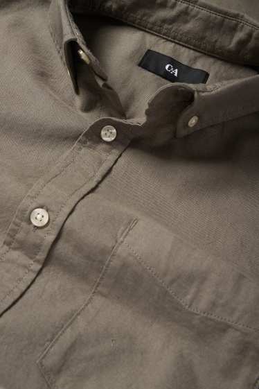 Herren - Hemd - Regular Fit - Button-down - grün