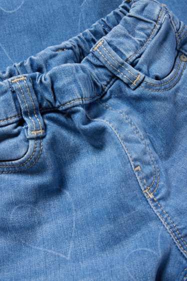 Kinder Mädchen - Wide Leg Jeans - LYCRA® - gemustert - helljeansblau