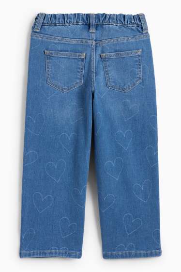 Kinder Mädchen - Wide Leg Jeans - LYCRA® - gemustert - helljeansblau