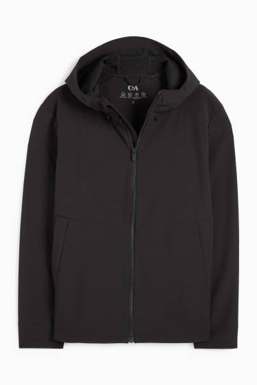 Home - Jaqueta softshell amb caputxa - resistent a l’aigua - 4 Way Stretch - negre