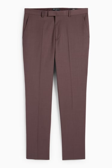 Men - Mix & match suit trousers with new wool content - slim fit - stretch - bordeaux