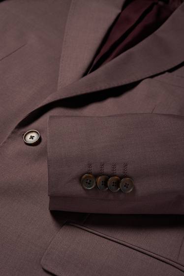 Home - Americana combinable amb llana verge - slim fit - elàstics - bordeus