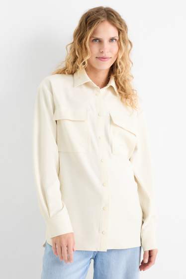 Damen - Hemdbluse - cremeweiss
