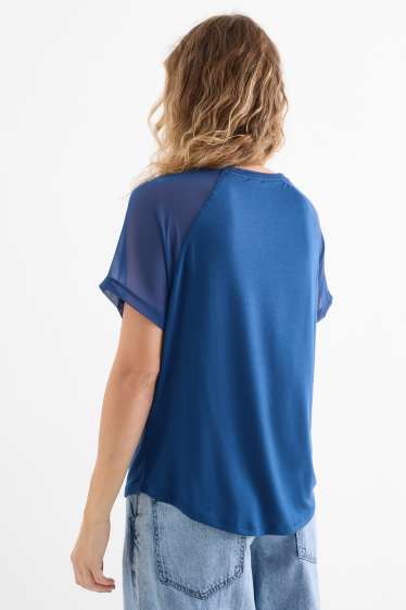 Damen - T-Shirt - Regular Fit - dunkelblau