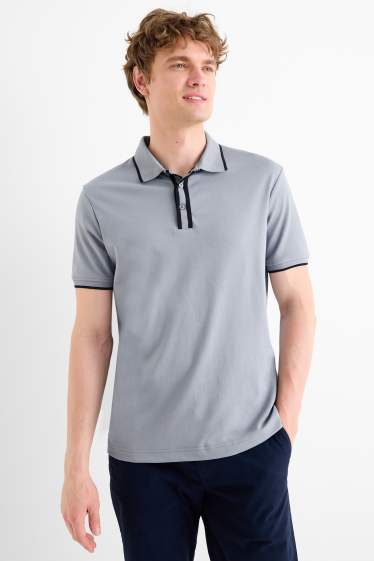 Herren - Poloshirt - grau