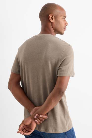 Heren - T-shirt - regular fit - taupe