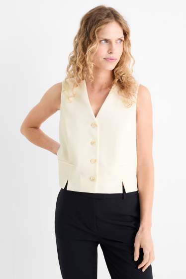 Dames - Business-gilet - loose fit - crème wit