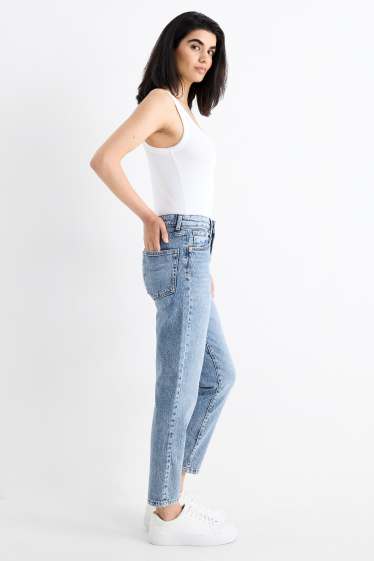 Damen - Mom Jeans - High Waist - LYCRA® - jeansblau