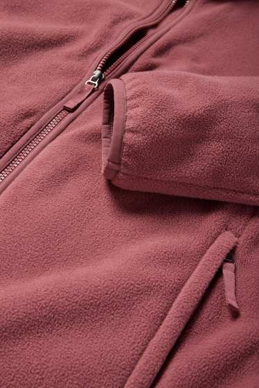 Damen - Basic-Fleece-Sweatjacke - dunkelrosa