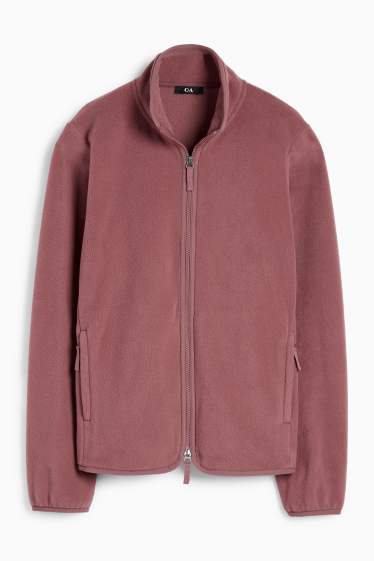 Damen - Basic-Fleece-Sweatjacke - dunkelrosa
