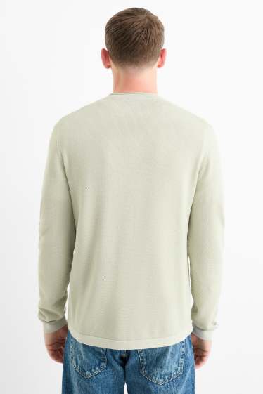 Herren - Pullover - strukturiert - mintgrün