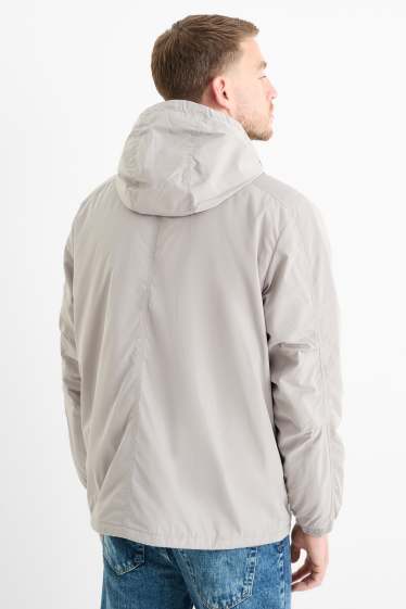 Herren - Jacke mit Kapuze - wasserabweisend - grau