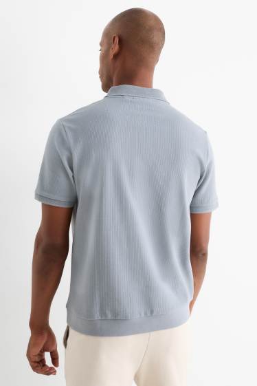 Herren - Poloshirt - strukturiert - hellblau