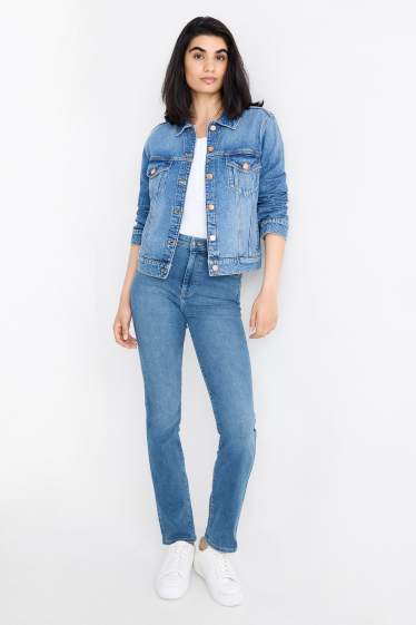 Femmes - Straight jean - high waist - LYCRA® - jean bleu clair