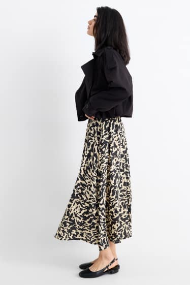 Femmes - Jupe - à motif - noir / beige