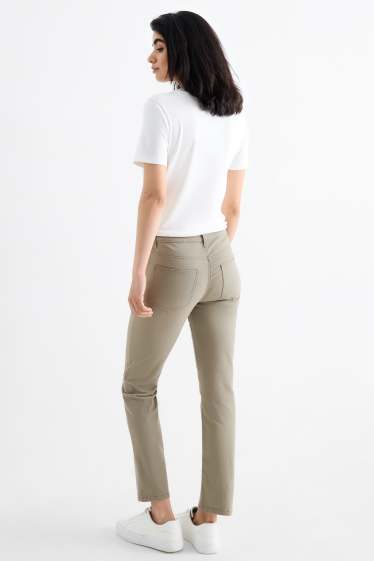 Femei - Pantaloni de stofă - talie înaltă - slim fit - bej