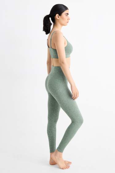 Damen - Funktions-Leggings - gemustert - grün