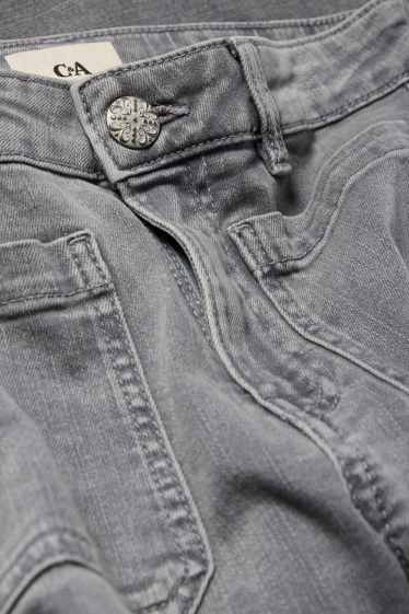 Femei - Flared jeans - talie medie - denim-gri