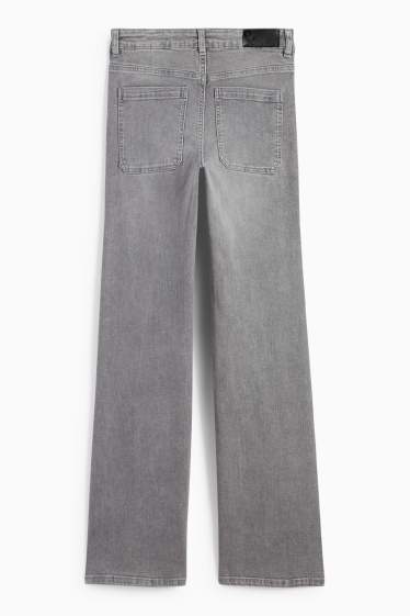Femei - Flared jeans - talie medie - denim-gri