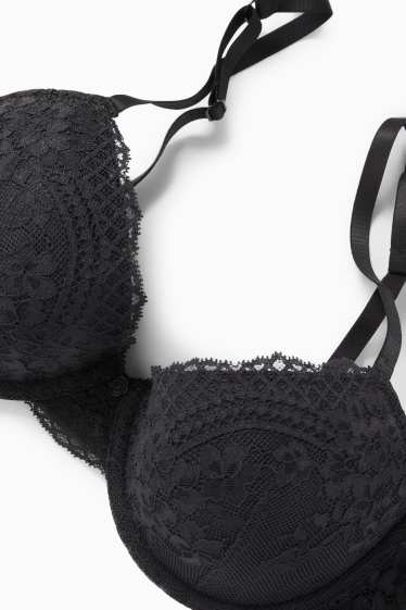 Dames - BH met beugels - DEMI - voorgevormd - zwart
